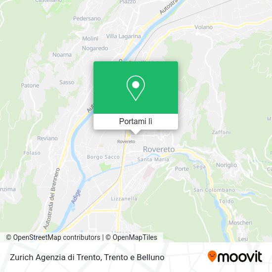 Mappa Zurich Agenzia di Trento