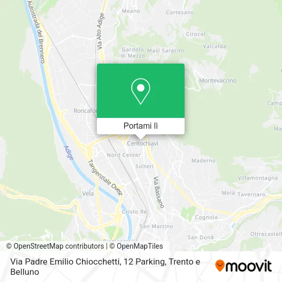 Mappa Via Padre Emilio Chiocchetti, 12 Parking