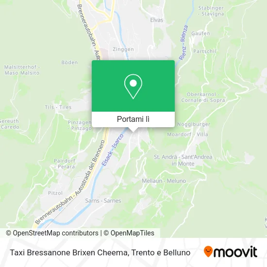Mappa Taxi Bressanone Brixen Cheema