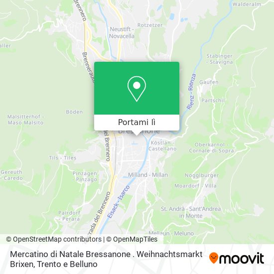 Mappa Mercatino di Natale Bressanone . Weihnachtsmarkt Brixen