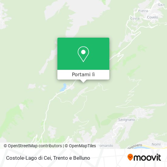 Mappa Costole-Lago di Cei