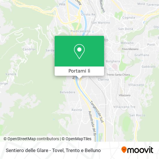 Mappa Sentiero delle Glare - Tovel