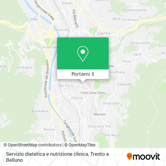 Mappa Servizio dietetica e nutrizione clinica