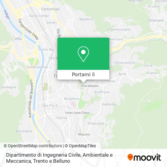 Mappa Dipartimento di Ingegneria Civile, Ambientale e Meccanica