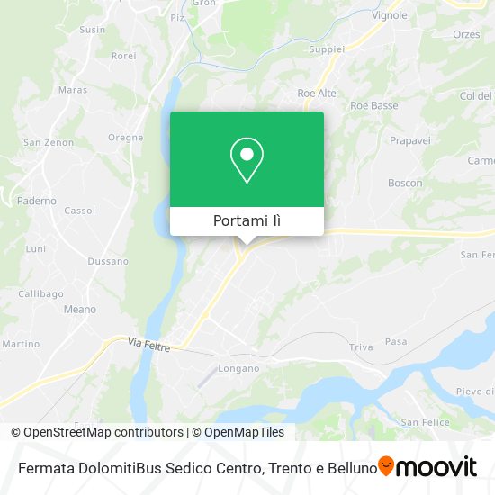 Mappa Fermata DolomitiBus Sedico Centro
