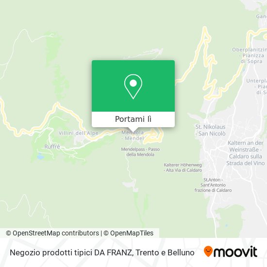 Mappa Negozio prodotti tipici DA FRANZ