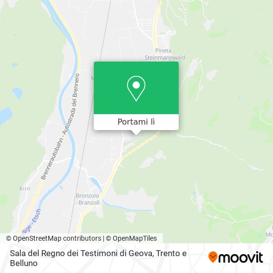 Mappa Sala del Regno dei Testimoni di Geova