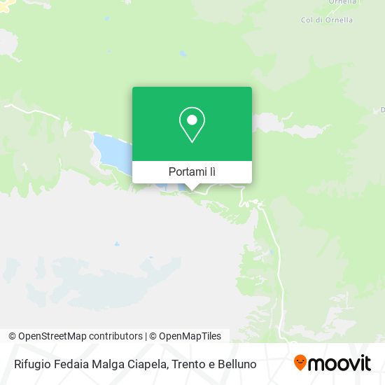 Mappa Rifugio Fedaia  Malga Ciapela