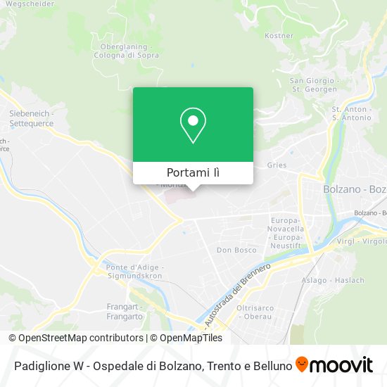 Mappa Padiglione W - Ospedale di Bolzano