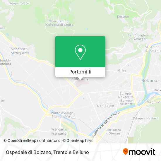Mappa Ospedale di Bolzano
