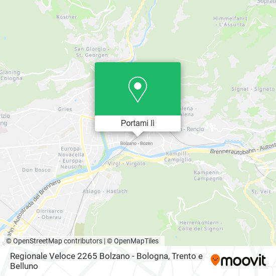 Mappa Regionale Veloce 2265 Bolzano - Bologna