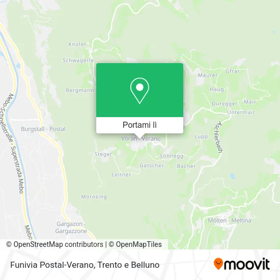Mappa Funivia Postal-Verano