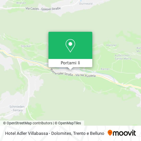 Mappa Hotel Adler Villabassa - Dolomites