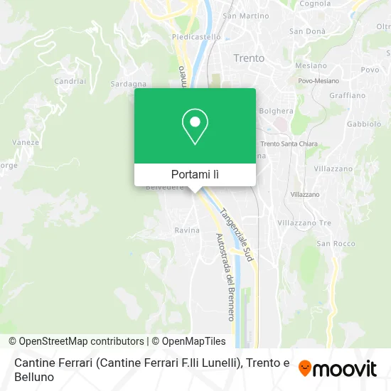 Mappa Cantine Ferrari (Cantine Ferrari F.lli Lunelli)