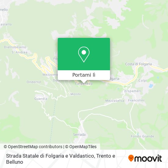 Mappa Strada Statale di Folgaria e Valdastico