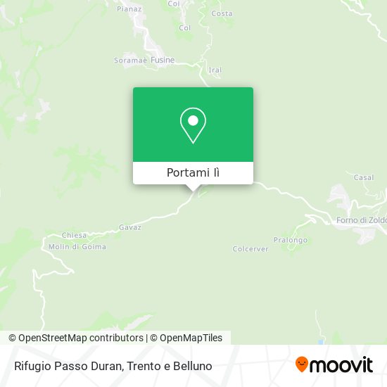 Mappa Rifugio Passo Duran