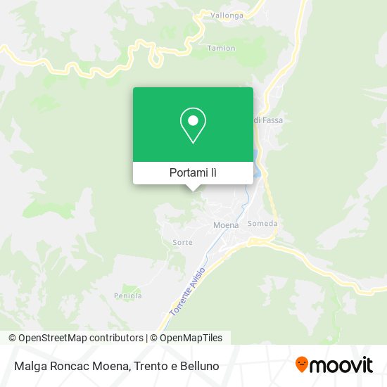 Mappa Malga Roncac Moena
