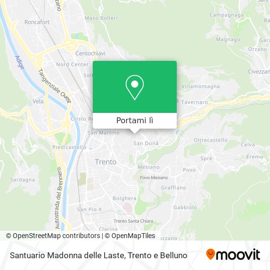Mappa Santuario Madonna delle Laste