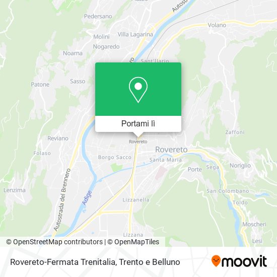 Mappa Rovereto-Fermata Trenitalia