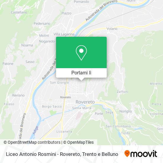 Mappa Liceo Antonio Rosmini - Rovereto