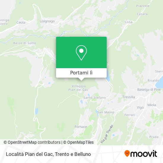 Mappa Località Pian del Gac