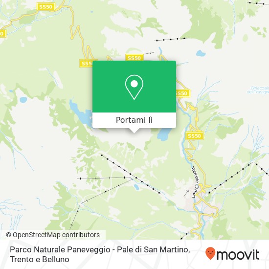 Mappa Parco Naturale Paneveggio - Pale di San Martino