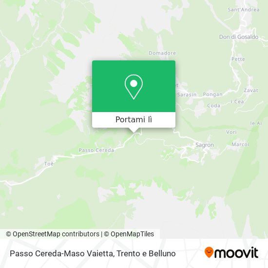 Mappa Passo Cereda-Maso Vaietta