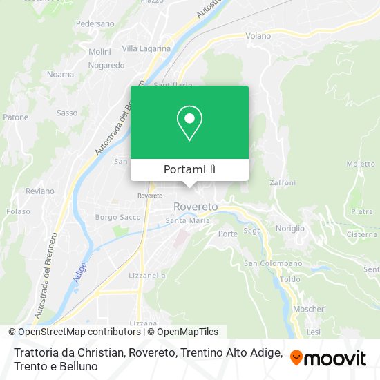Mappa Trattoria da Christian, Rovereto, Trentino Alto Adige