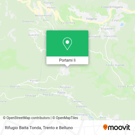 Mappa Rifugio Baita Tonda