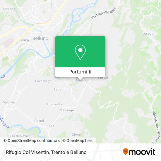 Mappa Rifugio Col Visentin