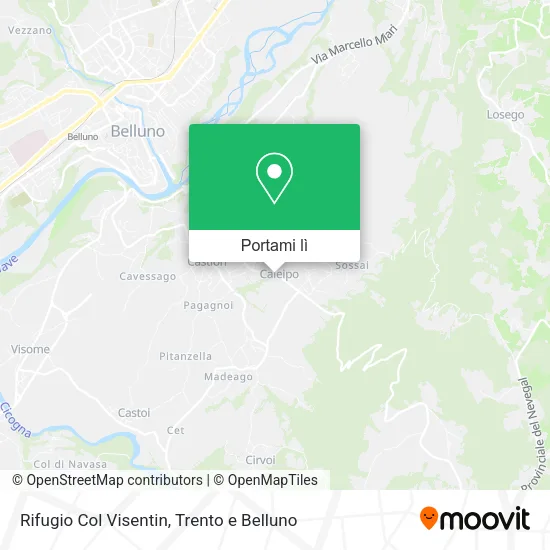 Mappa Rifugio Col Visentin