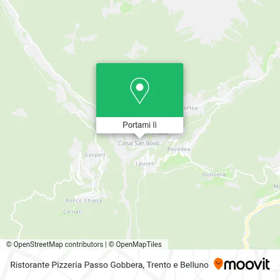 Mappa Ristorante Pizzeria Passo Gobbera