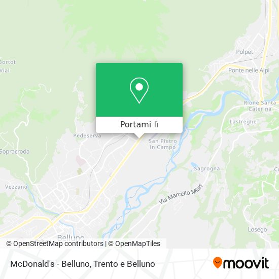 Mappa McDonald's - Belluno