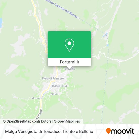 Mappa Malga Venegiota di Tonadico