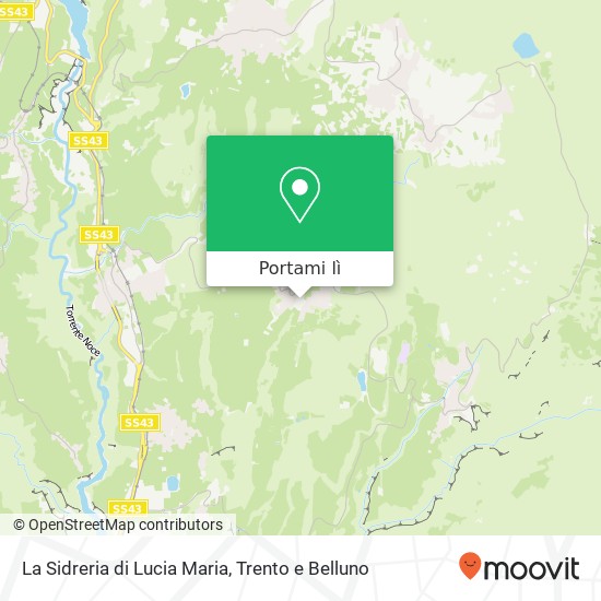 Mappa La Sidreria di Lucia Maria, Via Temola 38012 Predaia