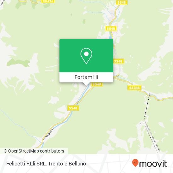 Mappa Felicetti F.Lli SRL, Strada Statale delle Dolomiti 38035 Moena