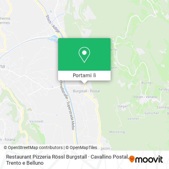 Mappa Restaurant Pizzeria Rössl Burgstall · Cavallino Postal