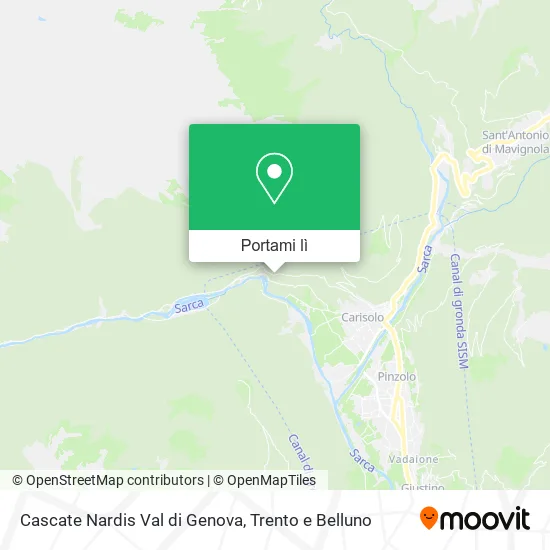 Mappa Cascate Nardis Val di Genova