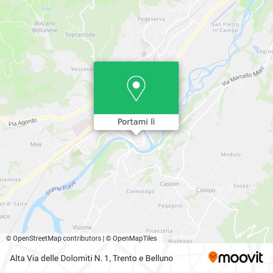 Mappa Alta Via delle Dolomiti N. 1