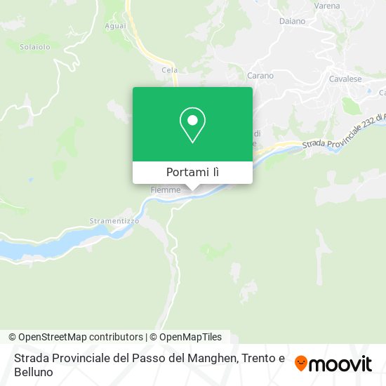 Mappa Strada Provinciale del Passo del Manghen