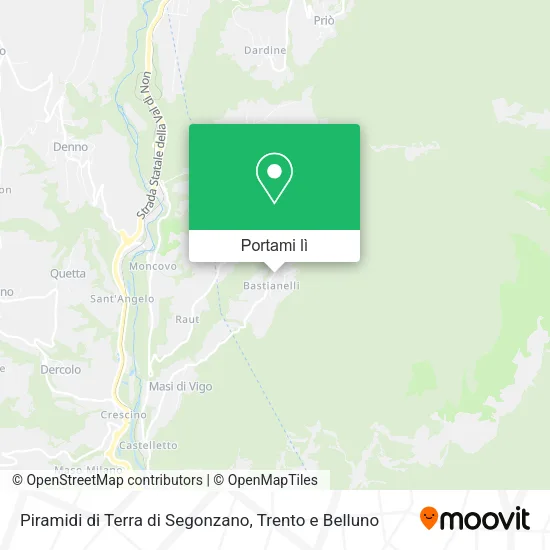Mappa Piramidi di Terra di Segonzano