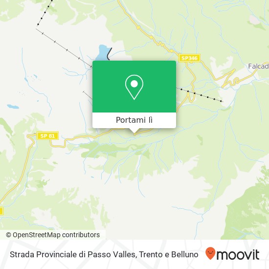 Mappa Strada Provinciale di Passo Valles