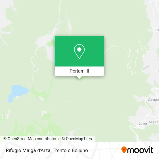 Mappa Rifugio Malga d'Arza