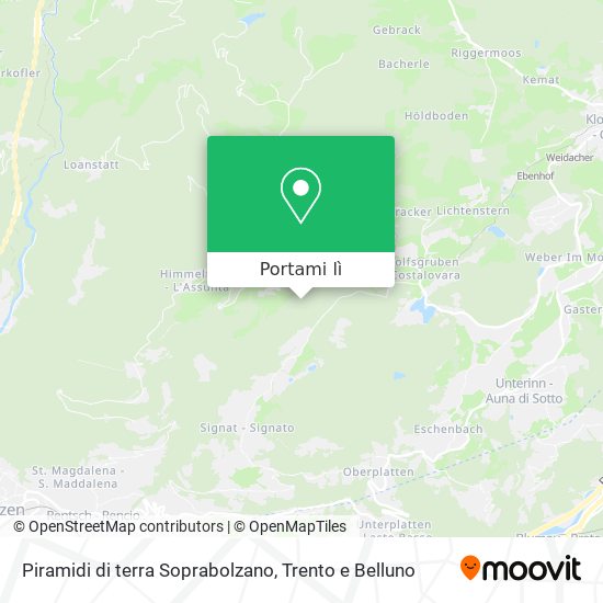 Mappa Piramidi di terra Soprabolzano