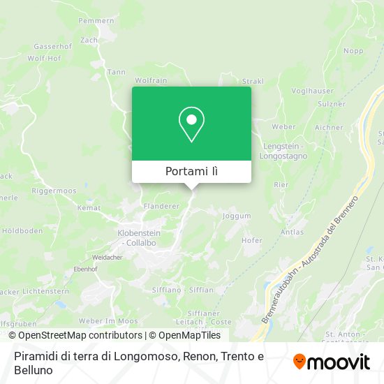 Mappa Piramidi di terra di Longomoso, Renon