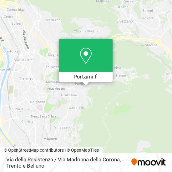 Mappa Via della Resistenza / Via Madonna della Corona