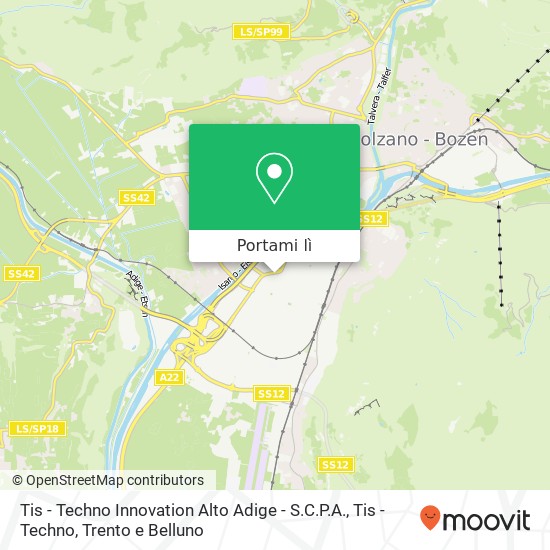 Mappa Tis - Techno Innovation Alto Adige - S.C.P.A., Tis - Techno