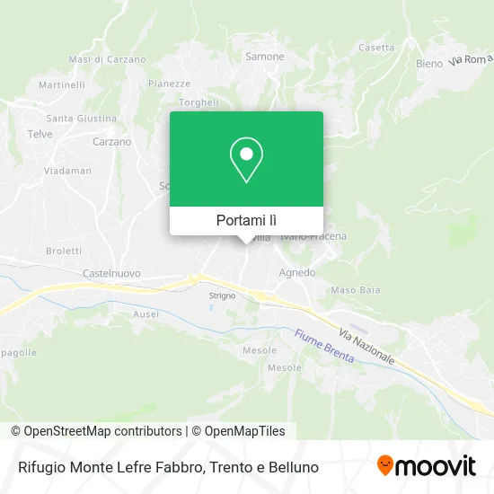 Mappa Rifugio Monte Lefre Fabbro