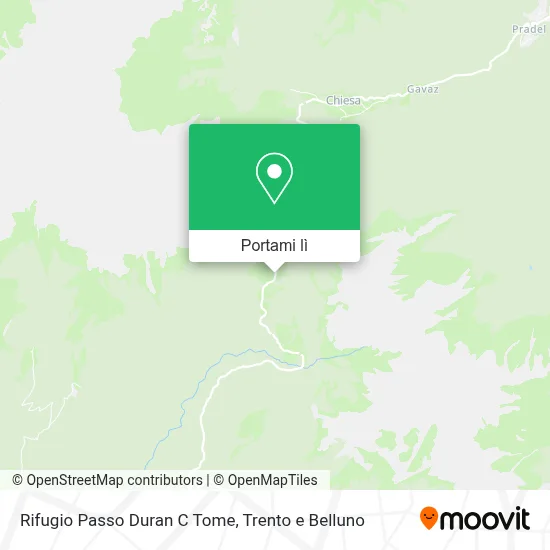 Mappa Rifugio Passo Duran C Tome