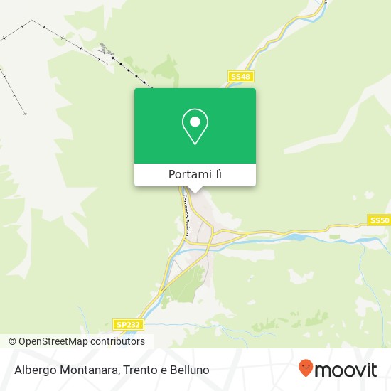 Mappa Albergo Montanara, Via Independenza, 110 38037 Predazzo